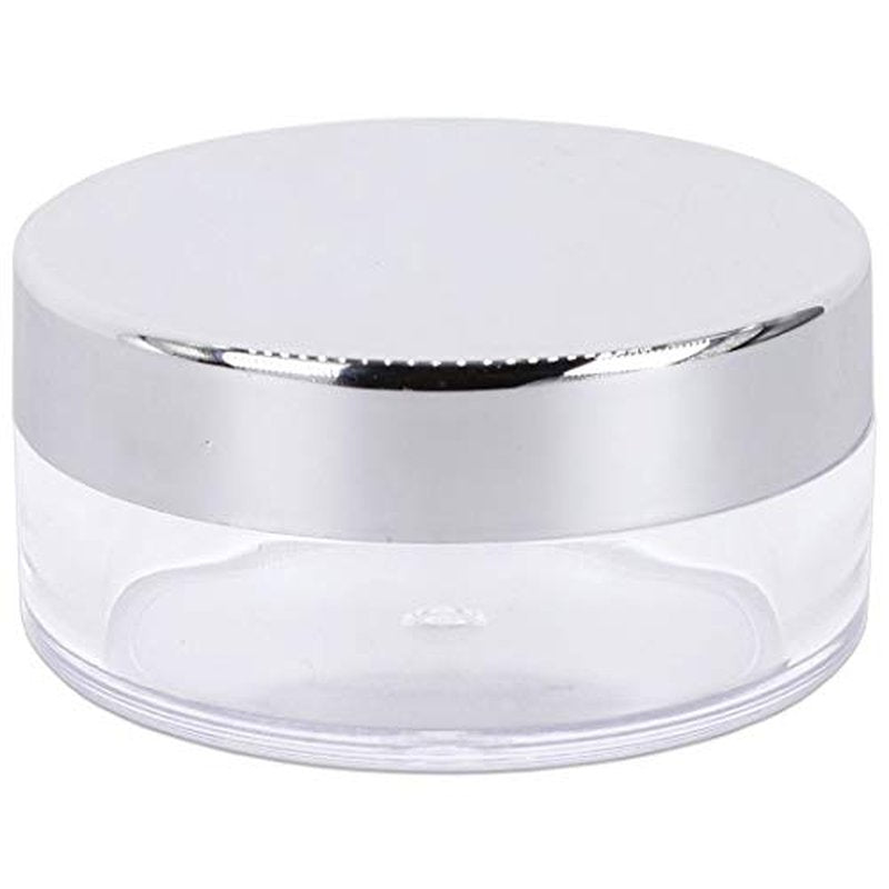 Beauticom 10g/10ml (0.35 Fl Oz) Round Clear Jars with Round Top Lids for Creams, Lotions, Make Up, Powders, Glitters, and more... (Color: Metallic Silver Lid, Quantity: 40 Pieces)