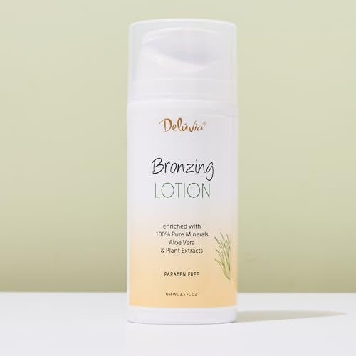 Deluvia Body Shimmer Wash Off Bronzing Lotion, After Sun, Leg Makeup, Illuminating Body Moisturizer, Bronzer for Body and Face. Skincare by Deluvia