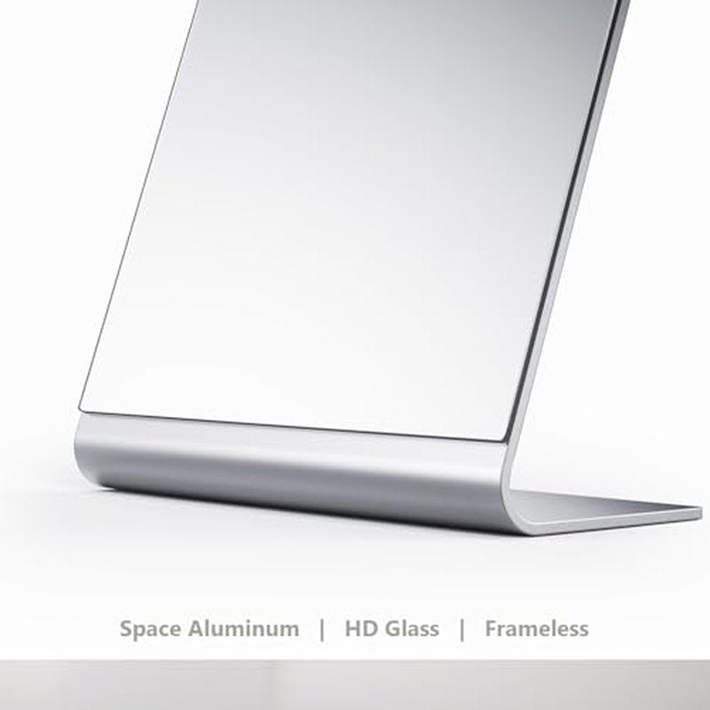 12"x7" Frameless Flat Makeup Mirror, Free Standing Vanity Mirror for Bathroom Countertop, Desk or Jewelry Display, Perfect for Makeup & Shaving