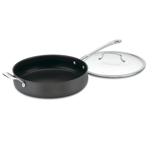Cuisinart Contour Hard Anodized 5 Quart Sauté Pan with Cover & Helper Handle - New Version