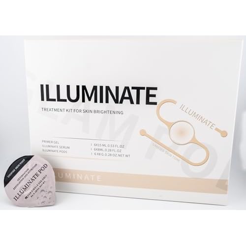 Illuminate Pods - Oxygen Facial CO2 Therapy, Home Facial, 6 Pods + 6 Primer Gel + 6 Serum After Treatment (New Formula Less Foam)
