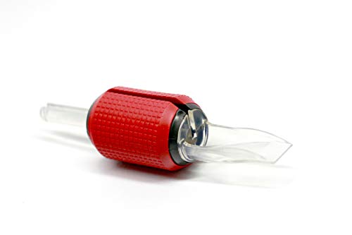 30mm Ultra Premium Clear Disposable Tube with Red Silicone Grip - Open Face Magnum Tip - Variation 39M1
