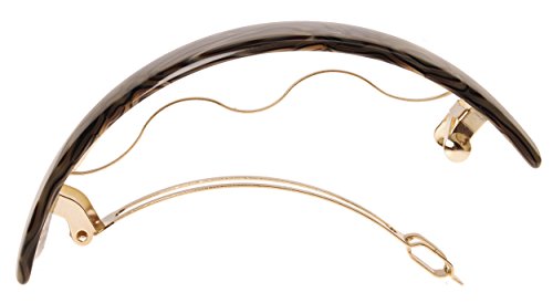 France Luxe Extra Volume Onyx Hair Barrette for Thick Hair, 4 Inch