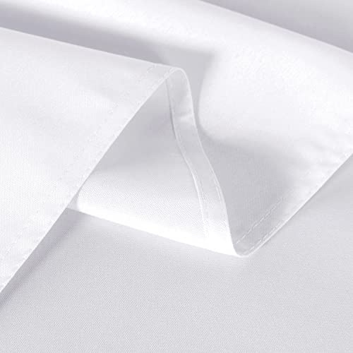 White 6 Pack Table Cloth 90x132 Inch for 6ft Rectangle Tables - Wrinkle & Stain Resistant