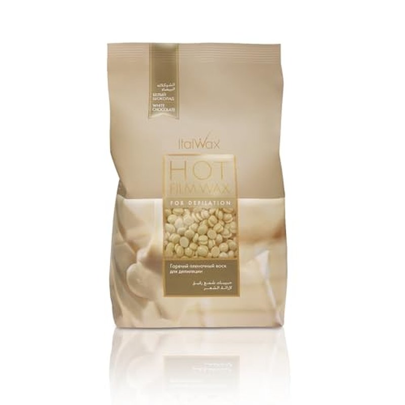 Italwax White Chocolate - 500g / 1.1lb - Hard wax beads for hair removal - Natural formulation ideal for all skin type - Vanilla aroma - Recommended for Bikini Area and Armpits