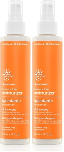 Earth Science Almond Aloe Fragrance Free Facial Moisturizer 150ML Pack of 2 - 5.07 Fl Oz