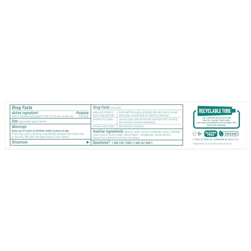 Natural Fluoride Toothpaste with Spearmint - Long Lasting Fresh Breath, 4.7 oz Pack of 2