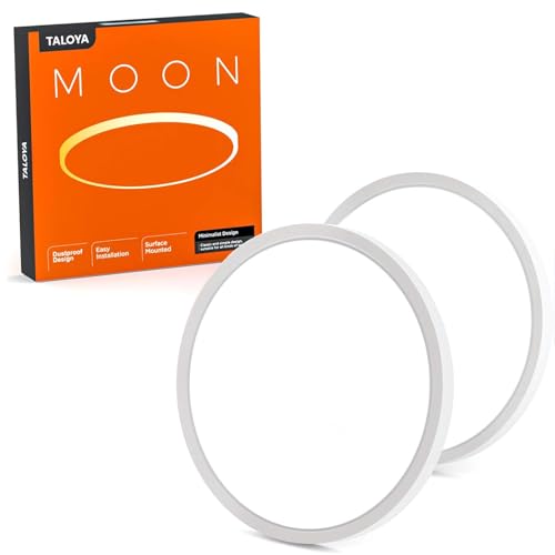 TALOYA 15.8 Inch White Flush Mount LED Ceiling Light, 2-Pack, 5CCT Adjustable