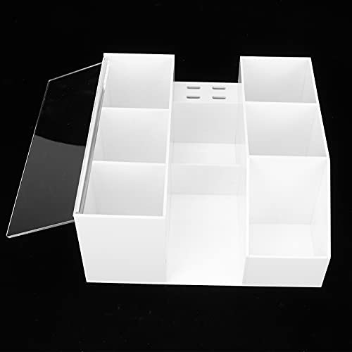 Sisiter Eyelash Beauty Organizer Acrylic Storage Box with Tweezers Holder - White