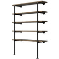 Industrial Pipe Wall Shelf 14-inch Deep 2-Pack - DIY Open Bookshelf & Home Organizer