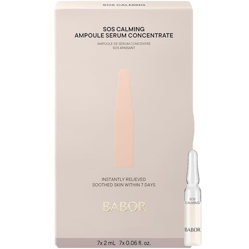 BABOR SOS Calming Ampoule Serum Concentrates, Soothing Serum to Treat Irritated Skin, Reduce Redness and Strengthen Skin Barrier, 7 Day Treatment