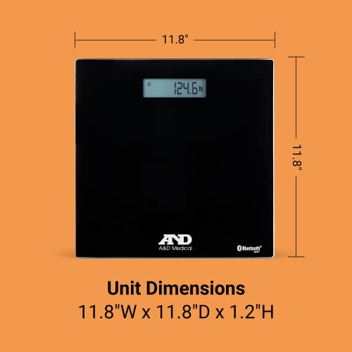 A&D UC-352BLE Bluetooth Digital Weight Scale, 450 lb Capacity