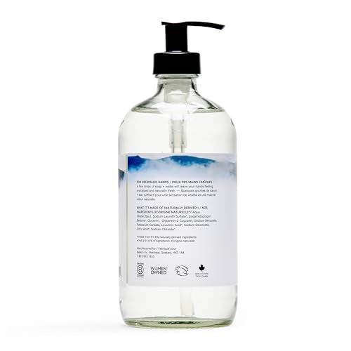 Liquid Hand Soap with Glass Bottle - Unscented, 16.9 Fl Oz