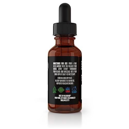 Razor MD Natural Beard Oil for Men with Fast Absorbing Formula and Non-Greasy Finish, Sandalwood Scent, 1oz