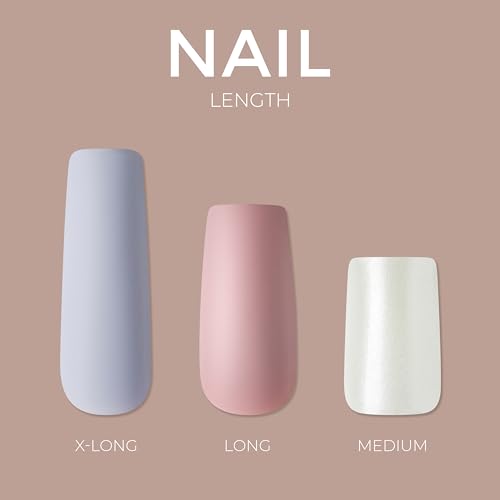 KISS Gel Fantasy Ready-to-Wear Press-On Sculpted Nails, "Night After", Long, Purple, High Arch Kit with Pink Glue, Manicure Stick, Mini File, and 28 Fake Nails (Pack of 2)
