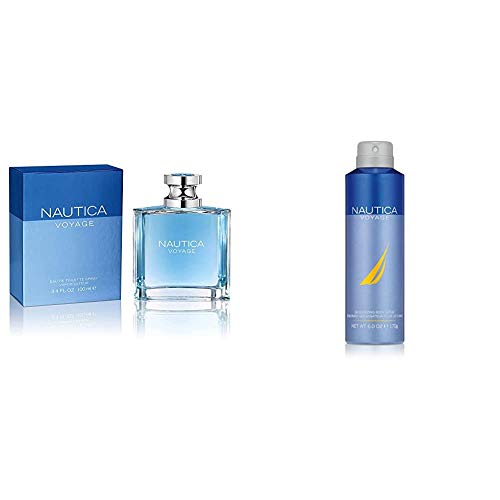 Nautica Voyage Men’s Eau De Toilette & Body Spray Set - Long Lasting Fragrance