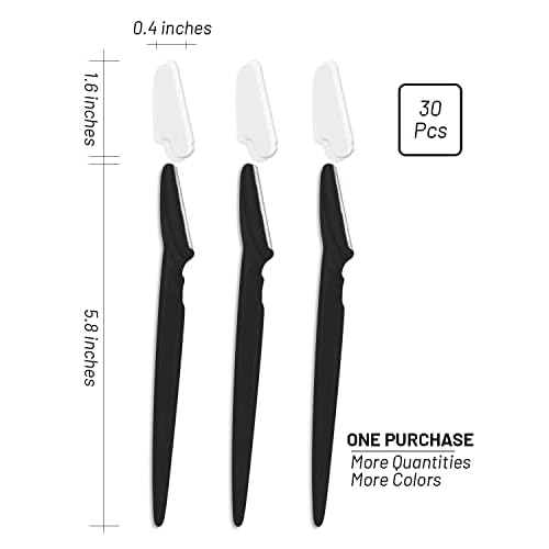 MoHern Dermaplaning Tool for Face, 30 Pcs Dermaplane Razor for Face, Multipurpose Face Razors for Women and Men, Black