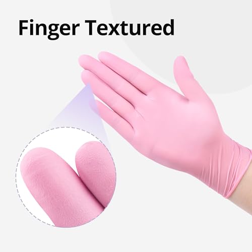 SwiftGrip Nitrile Exam Gloves 4 Mil Cherry Blossom Medium Disposable Food Safe Latex-Free Powder-Free (1000 Pack)