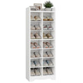 8-Tier Wooden Shoe Rack Storage Cabinet for Closet & Entryway