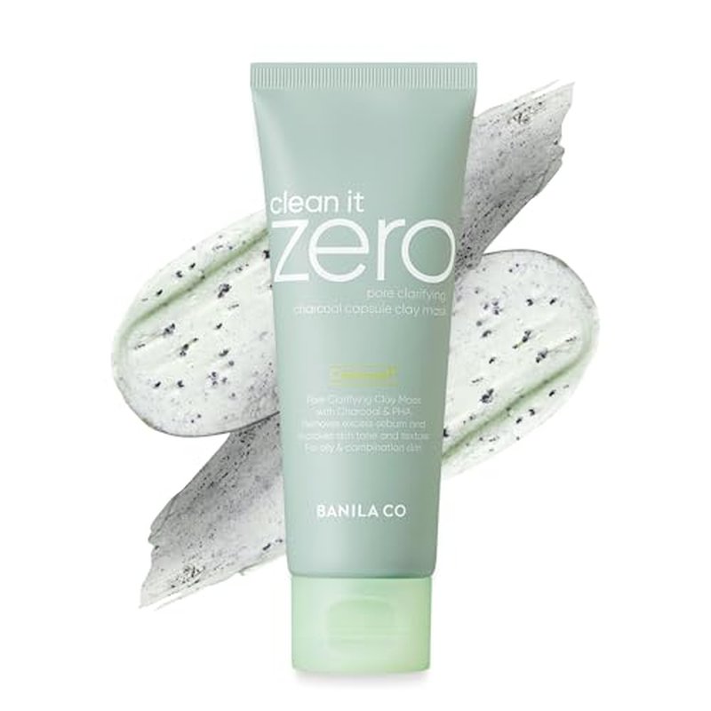 BANILA CO Clean It Zero Charcoal Capsule Pore Polish Mask | Gentle Exfoliating Facial Polish with Charcoal PHA Capsules & Green Clay | Korean Skincare for Oily & Sensitive Skin (100g / 3.53 oz)