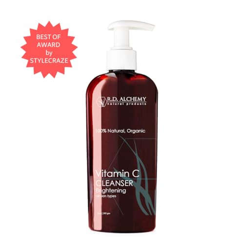 Organic Vitamin C Face Cleanser with Herbal Extracts - Sulfate-Free Brightening & Detox