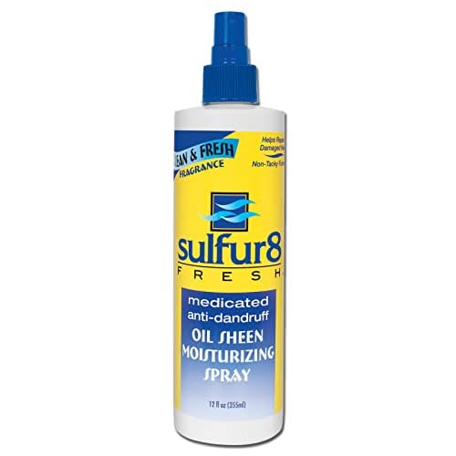 Sulfur 8 Fresh Oil Sheen Medicated Anti-Dandruff Moisturizing Spray 12 oz ? Helps Control Dandruff, Itchy Scalp Relief with Clean Fresh Fragrance for All Hair Types (Pack of 3)