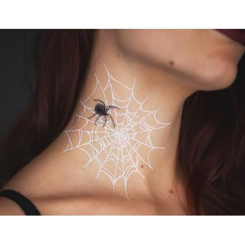 2 x Pretty Little Killers Face Halloween Temporary Tattoo, Spider Costume, Witch, Web, Horror