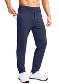 Men's Golf Pants - Stretch Sweatpants with Zipper Pockets, Medium Navy
