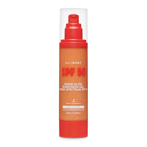 SPF50 Sunscreen Gel with Glow & Coconut Scent - Broad Spectrum Hydrating Sun Protection
