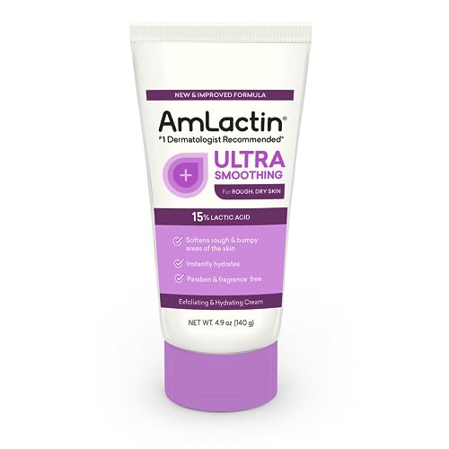 AmLactin Crepe Firming Cream - 12 oz Body Cream with 15% Lactic Acid - Exfoliator and Moisturizer for Crepey, Dry Skin? & Ultra Smoothing - 4.9 oz Body & Hand Cream with 15% Lactic Acid