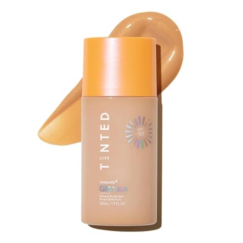 Live Tinted Hueguard Glotion Tinted Sunscreen SPF 50 Medium Deep 0.5oz - Glowy, Hydrating, Reef-Safe