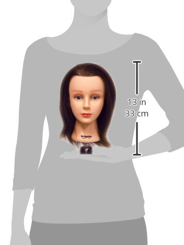 16-17 Inch Human Hair Manikin for Cosmetology Practice - Brown