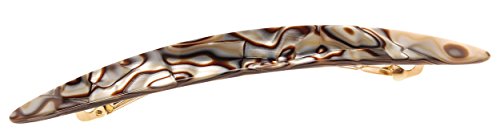 Onyx France Luxe Oblong Long and Skinny Hair Barrette - French Handcrafted Hair Clip