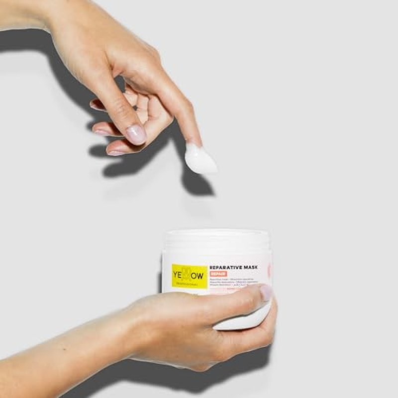 ALFAPARF MILANO Yellow Professional Repair Reparative Mask for Damaged Hair - Powered By Bond Complex & Cacao Butter - Designed For Intense Strength (10.1 fl oz / 300ml)