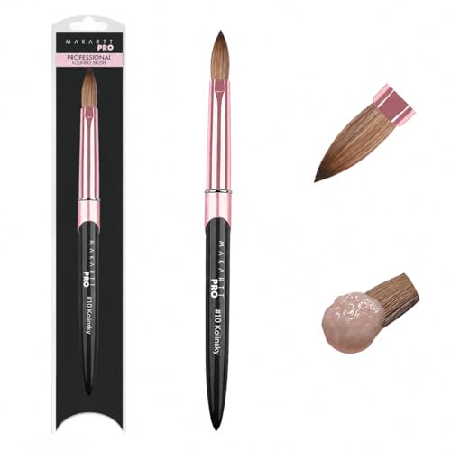 MakarttPro Kolinsky Acrylic Nail Brush #10 - Pure Sable Hair, Monomer-Resistant Handle