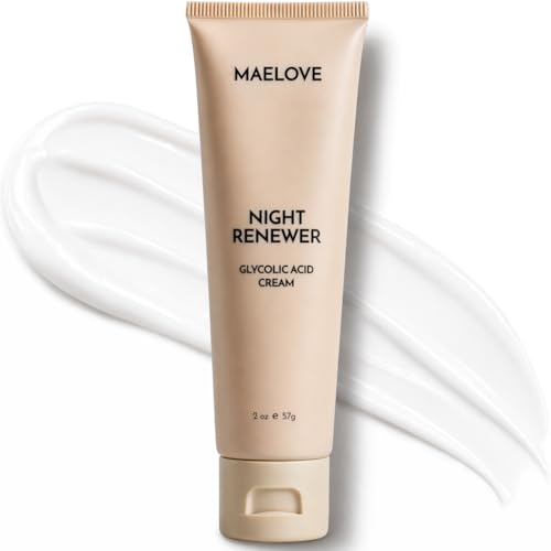 Night Renewing Face Cream with Glycolic Acid for Sensitive Skin - Unscented, 2-in-1 Treatment