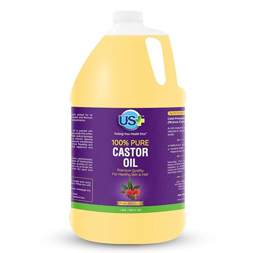 Castor Oil Cold Pressed 128 Fl Oz - 100% Pure Unrefined Hair & Skin Oil