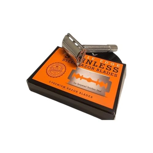 Double Edge Safety Razor Blades, 5 Count -PACK 6 - Stainless Steel Razor Blades - Comfortable Shave