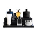3-Tier Wooden Cologne Organizer with Hidden Drawers - Perfume & Accessory Display Shelf for Men