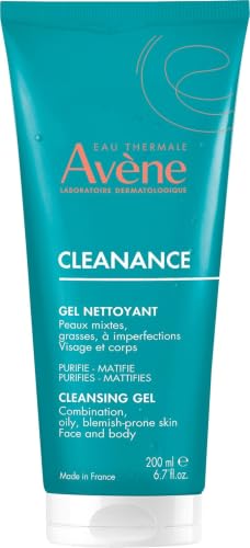Avène Cleanance Cleansing Gel for Oily, Acne-Prone Skin 6.7 Fl Oz - Soap-Free, Non-Comedogenic, Alcohol-Free