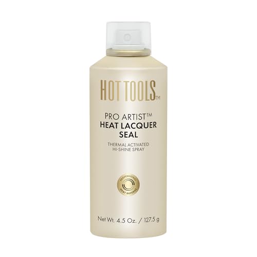 HOT TOOLS Heat Protectant Hi-Shine Spray | Instantly Makes Hair Shinier, Minimizes Frizz & Gives Hair a Lacquered Finish | Protects Hair from Heat Damage without Use of Silicones