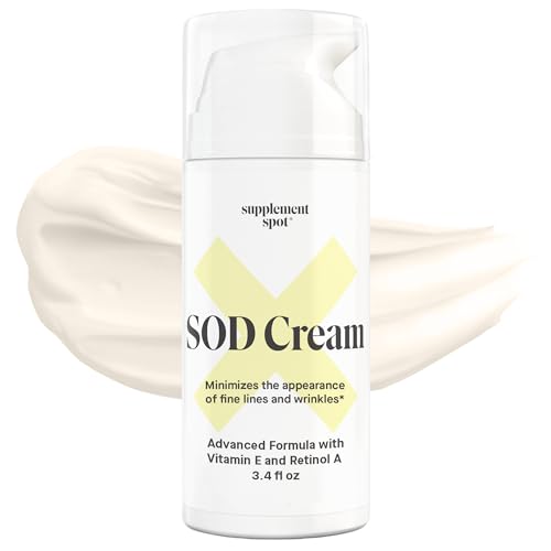 Superoxide Dismutase Anti-Aging Face Cream - 3.4 oz Moisturizer for Fine Lines & Wrinkles - All Skin Types, Paraben-Free, Youthful Glow