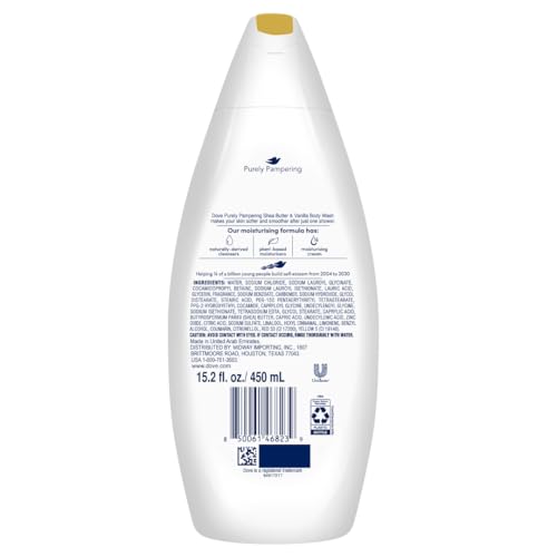 Dove Moisturizing Body Wash 3-Pack - Hydrating Shea & Vanilla Scent