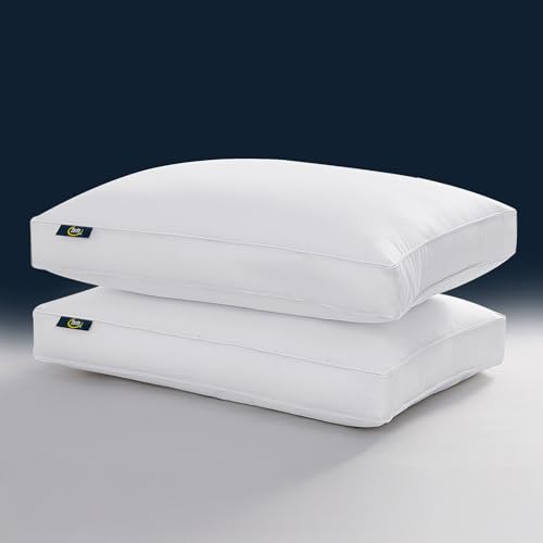 White Serta Hotel Collection Queen Pillows Set of 2 - Soft Support, Breathable Cotton