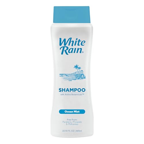 White Rain Moisturizing Shampoo - Ocean Mist Scent, 15 fl oz, Hydrating Shampoo for Men & Women, Paraben-Free & Cruelty-Free with White Lily, Green Tea & Rice Protein