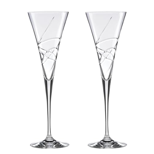 Lenox Adorn Crystal Champagne Flutes Set of 2, 7oz Toasting Glasses, Wedding Gift