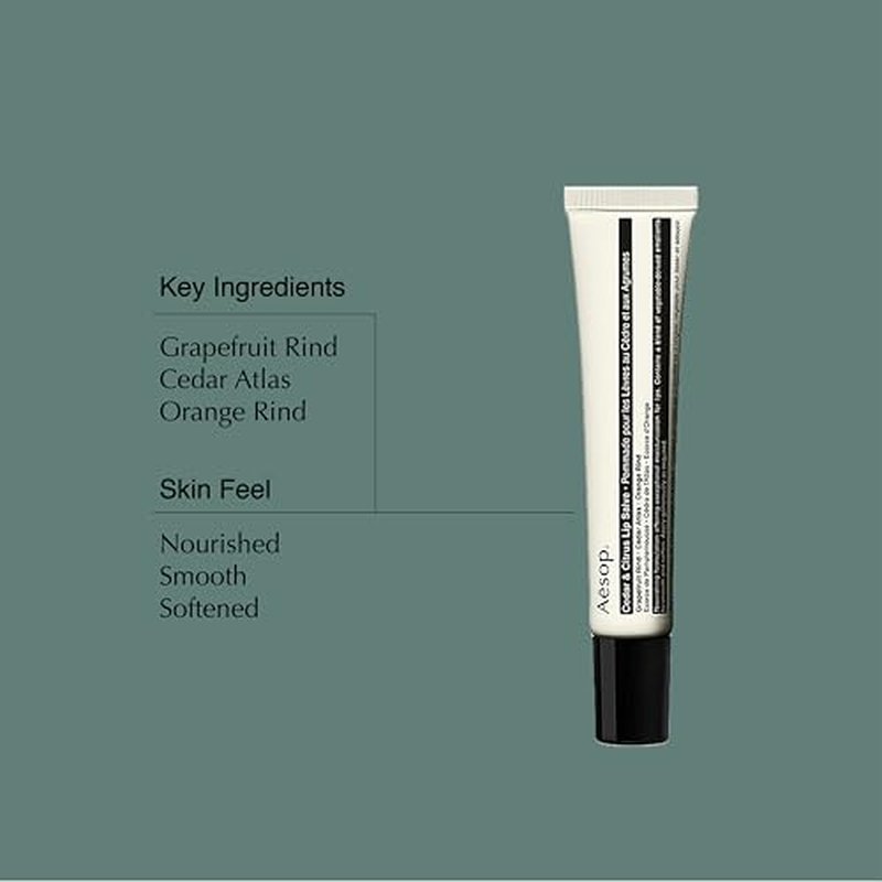 Aesop Cedar & Citrus Lip Balm | Nourishing Lip Treatment for Dry, Chapped Lips | Smooth Oil-Gel Formula | 0.3 fl oz