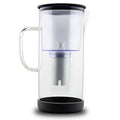 Vitev Black Glass Pitcher with Mineral pH Filter - Fridge Friendly & Durable