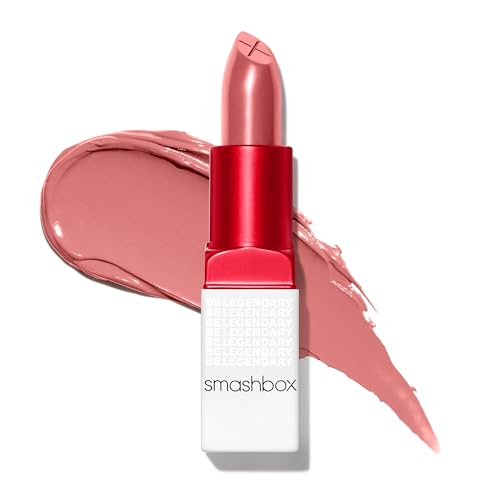 Smashbox Be Legendary Prime & Plush Lipstick - 01-Level Up Nude Pink, 0.11 oz, Moisturizing Peptide & Ceramide Formula, Primer-Infused