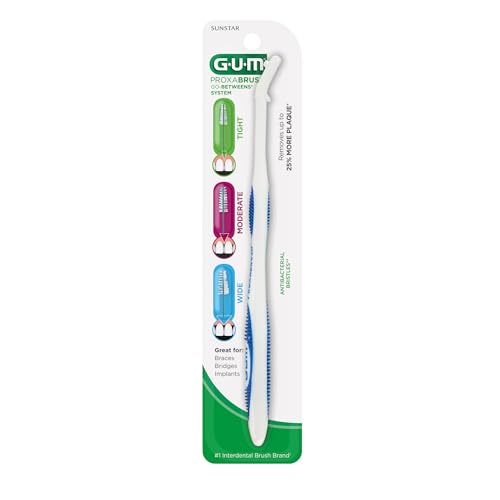 GUM Proxabrush Interdental Brush Refills for Deep Cleaning - 6 Pack